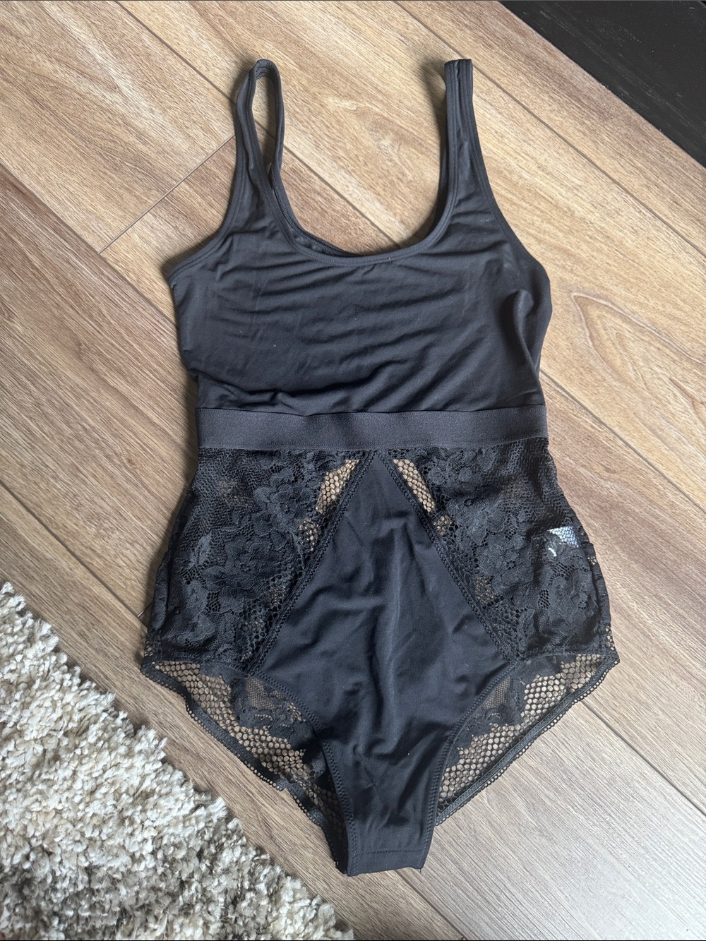 Black Lace-Trim Shaping Bodysuit - Women Intimates